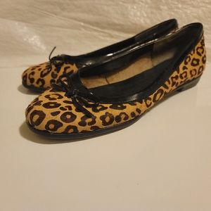 Aerosoles Leopard Print Leather Calf Hair Flats